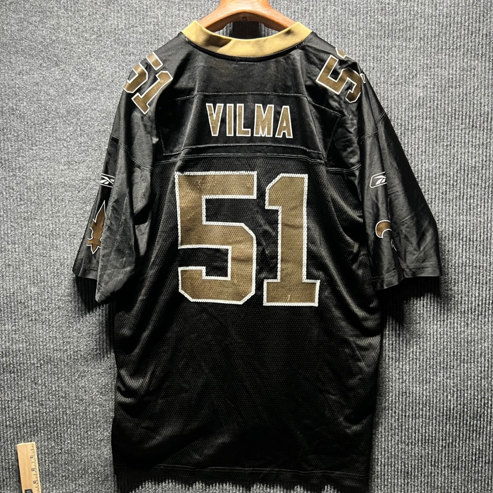 Vintage Reebok Football Jersey XL Black New Orleans Saints‎ Johnathan Vilma 51 - Picture 8 of 8